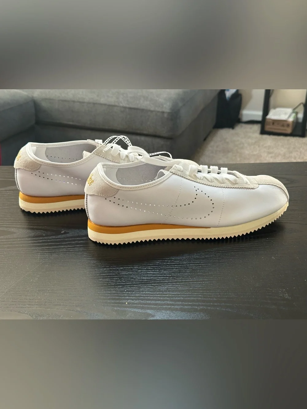 Nike WMNS Cortez Leather White Bronze Perforated Swoosh NWOB Sz 11.5